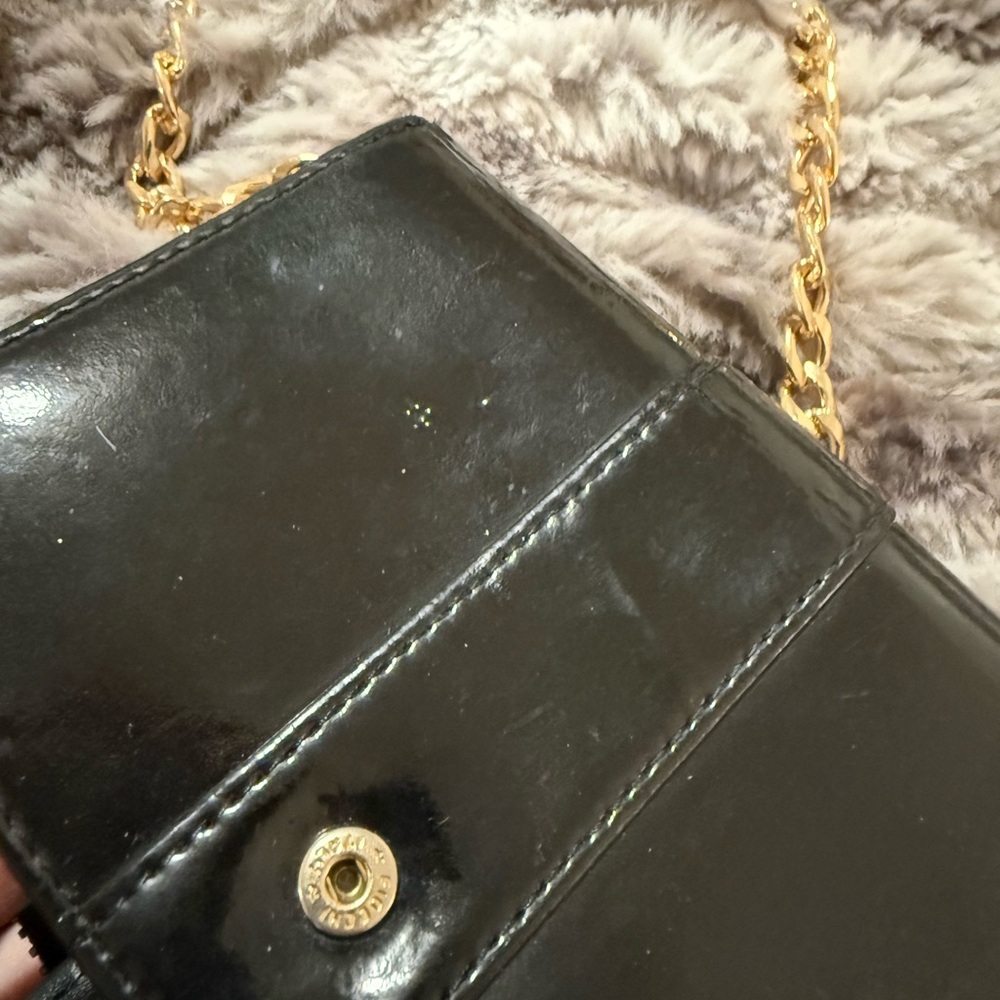 Christian Louboutin Black Leather Wallet with Gold Chain - Picture 2 of 10